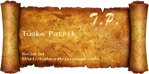 Tüske Patrik névjegykártya